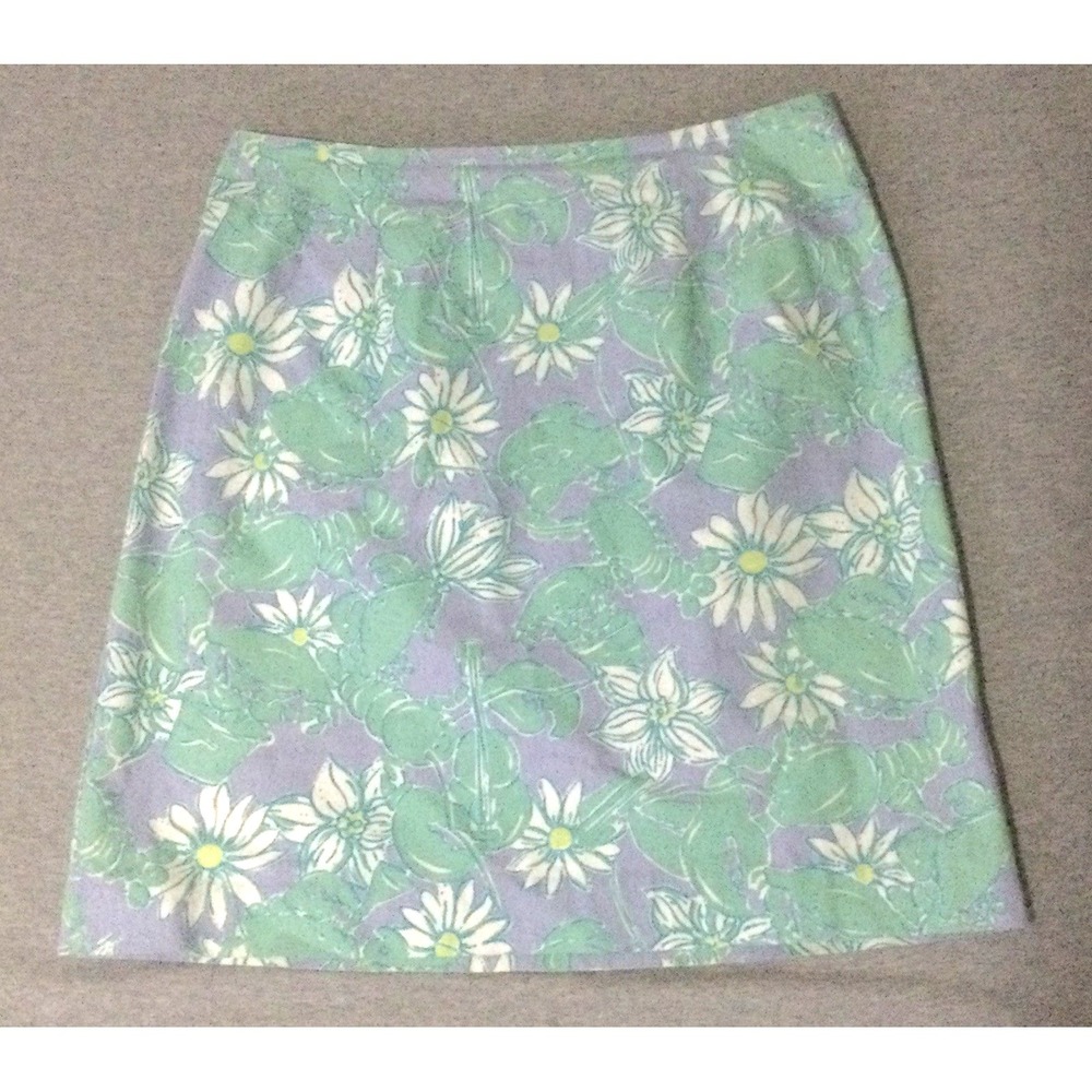 Lilly Pulitzer A-Line Mini Skirt Women's Small Floral Retro